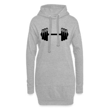 Hantel Krafttraining Bodybuilding Gewicht 0 - Hoodie-Kleid - Grau meliert - Vorne