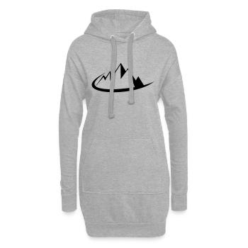 Sommet de la silhouette des montagnes silhouette minimaliste logo - Sweat-shirt à capuche long Femme - gris chiné - Devant