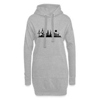 hamburg skyline - Hoodie-Kleid - Grau meliert - Vorne