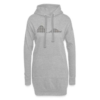 Montagnes russes Rollercoaster Vie Intégrale facture - Sweat-shirt à capuche long Femme - gris chiné - Devant