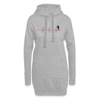 Nettoyage Heartbeat - Sweat-shirt à capuche long Femme - gris chiné - Devant