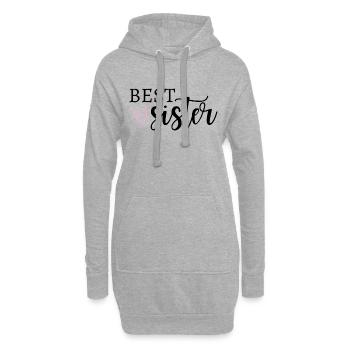 best sister/Sœur/Sœur favorite/famille - Sweat-shirt à capuche long Femme - gris chiné - Devant