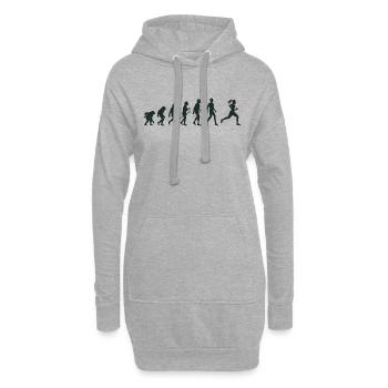 Run! - Sweat-shirt à capuche long Femme - gris chiné - Devant
