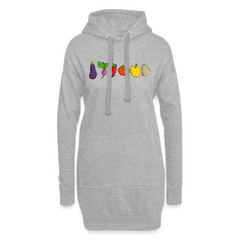 Gemüse - Hoodie-Kleid - Grau meliert - Vorne