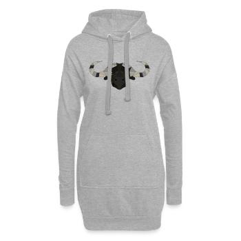 Buffle d’eau géométrique - Sweat-shirt à capuche long Femme - gris chiné - Devant