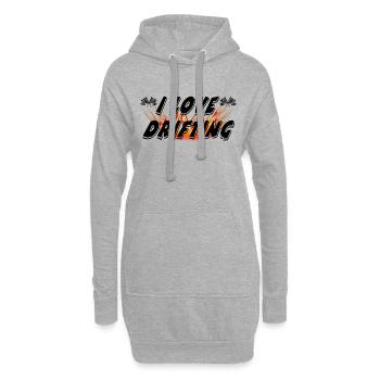 Auto - Hoodie-Kleid - Grau meliert - Vorne