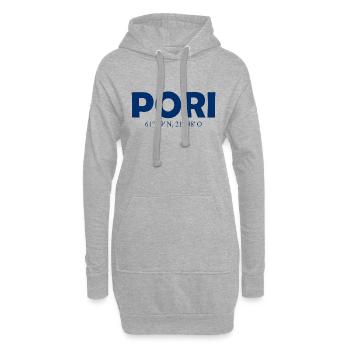 Pori - Finland - Coordinates - Longitude Latitude - Hoodie-Kleid - Grau meliert - Vorne