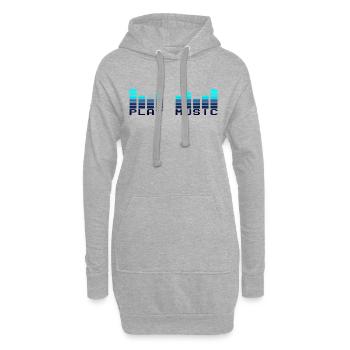 play music - Sweat-shirt à capuche long Femme - gris chiné - Devant