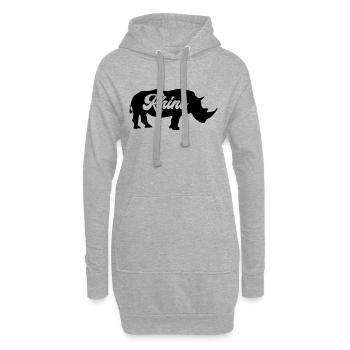 Rhinocéros Rhinocéros - Sweat-shirt à capuche long Femme - gris chiné - Devant
