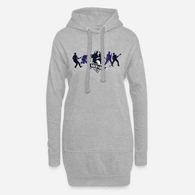 rock n roll - Hoodie-Kleid - Grau meliert
