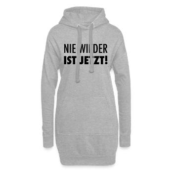 Nie wieder ist jetzt - Hoodie-Kleid - Grau meliert - Vorne