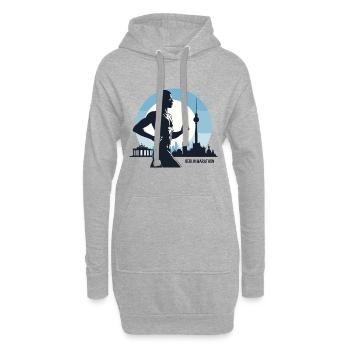 Berlin Marathon Läufer Lauf Shirt - Hoodie-Kleid - Grau meliert - Vorne