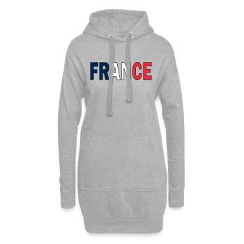 La France aux couleurs nationales - Sweat-shirt à capuche long Femme - gris chiné - Devant