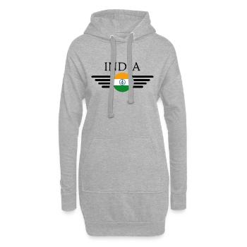 Indien Stil Design T-Shirt - Hoodie-Kleid - Grau meliert - Vorne