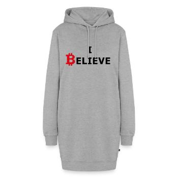 Bitcoin rot-schwarz - Hoodie-Kleid - Grau meliert - Vorne