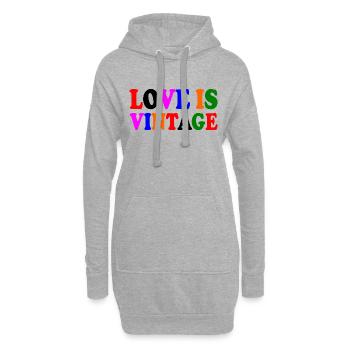 Love is vintage - Sweat-shirt à capuche long Femme - gris chiné - Devant