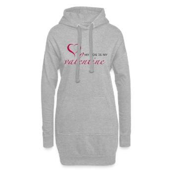My Dog Is My Valentine - Hoodie-Kleid - Grau meliert - Vorne