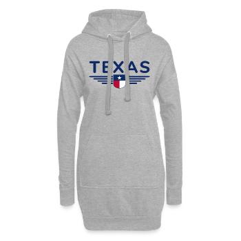 Texas Fan T-Shirt – Lone Star Style - Sweat-shirt à capuche long Femme - gris chiné - Devant