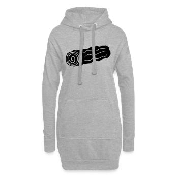 schwarz baumstamm holz stock feuerholz huette holz - Hoodie-Kleid - Grau meliert - Vorne