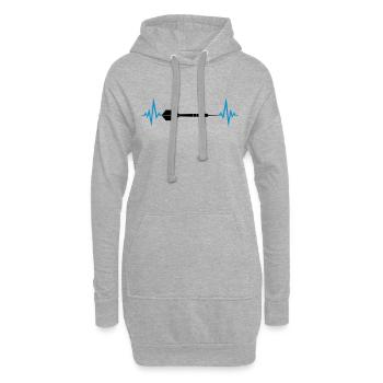 frequenz herzschlag puls logo text spielen darts v - Hoodie-Kleid - Grau meliert - Vorne