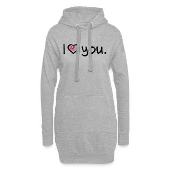 i love you 2c vector - Hoodie-Kleid - Grau meliert - Vorne