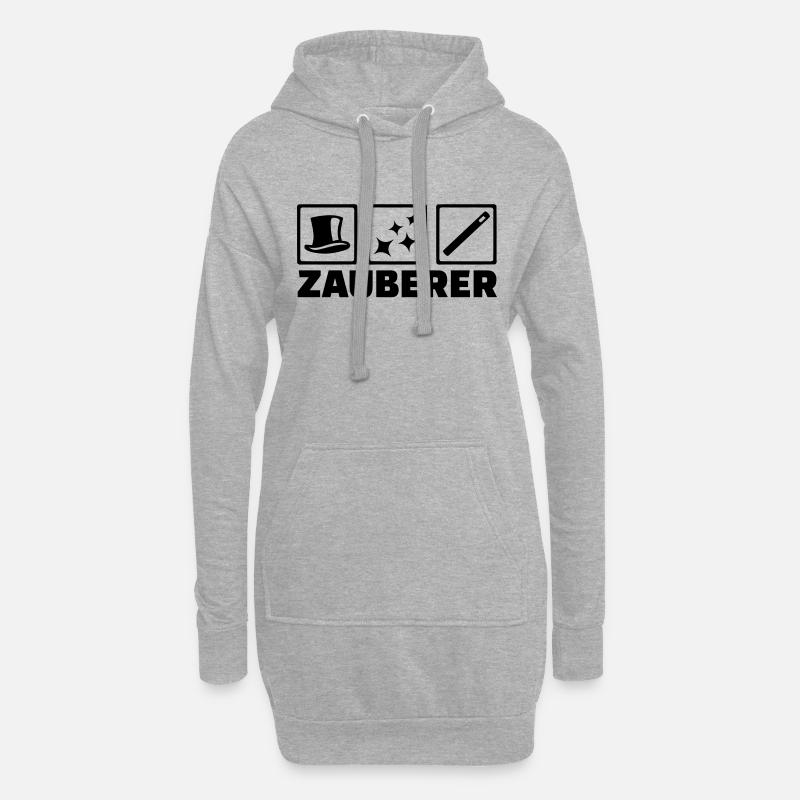 Zauberer - Hoodie-Kleid - Grau meliert