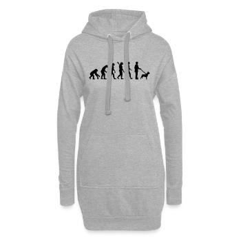 Bouledogue - Sweat-shirt à capuche long Femme - gris chiné - Devant