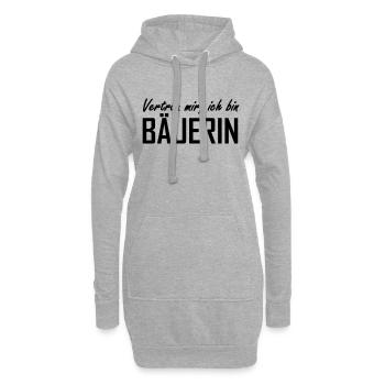 vertrau mir, ich bin bäuerin - Hoodie-Kleid - Grau meliert - Vorne