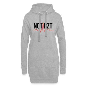 Notarzt puls Geschenk Krankenwagen Medizin - Hoodie-Kleid - Grau meliert - Vorne