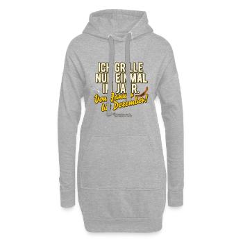 Ich grille nur einmal im Jahr - Hoodie-Kleid - Grau meliert - Vorne