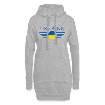 Ukraine - Hoodie-Kleid - Grau meliert - Vorne
