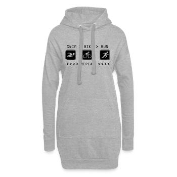 Triathlon Swim Bike Run Marathon - Hoodie Dress - heather grey - Front