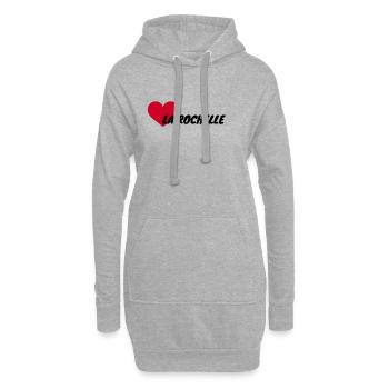 I love La Rochelle - Sweat-shirt à capuche long Femme - gris chiné - Devant