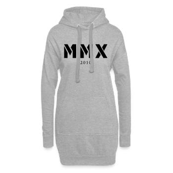 Römische Zahl Geburtsjahr Made in 2010 - Hoodie-Kleid - Grau meliert - Vorne