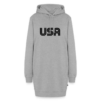 Logo des États-Unis Slogan - États-Unis d’Amérique - Sweat-shirt à capuche long Femme - gris chiné - Devant