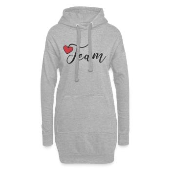 Cœur d’équipe - Sweat-shirt à capuche long Femme - gris chiné - Devant