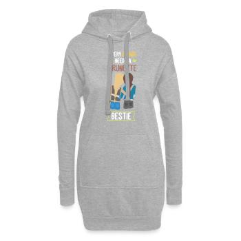 ABF Best Friends Blonde Brunette Bestie Shirt - Sweat-shirt à capuche long Femme - gris chiné - Devant