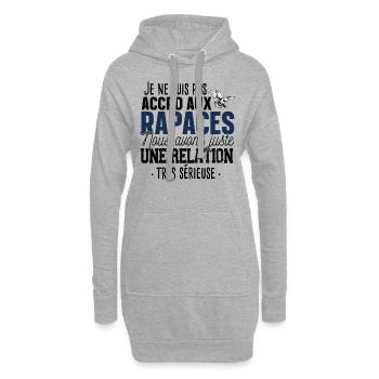 Rapace Oiseau Proie Aigle Faucon Cadeau Fauconnier - Sweat-shirt à capuche long Femme - gris chiné - Devant