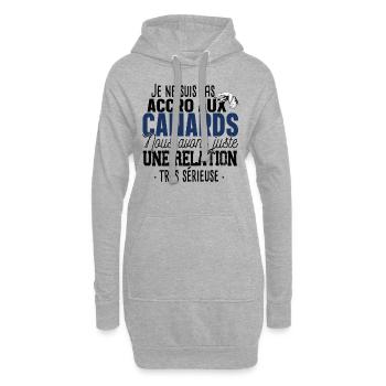 Canard Caneton Animal Cadeau Humour Chasseur - Sweat-shirt à capuche long Femme - gris chiné - Devant
