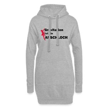 Connard gravitationnelle - Sweat-shirt à capuche long Femme - gris chiné - Devant