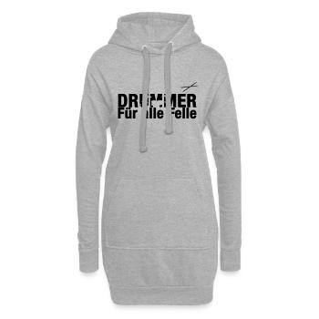Drummer Für alle Felle - Hoodie-Kleid - Grau meliert - Vorne