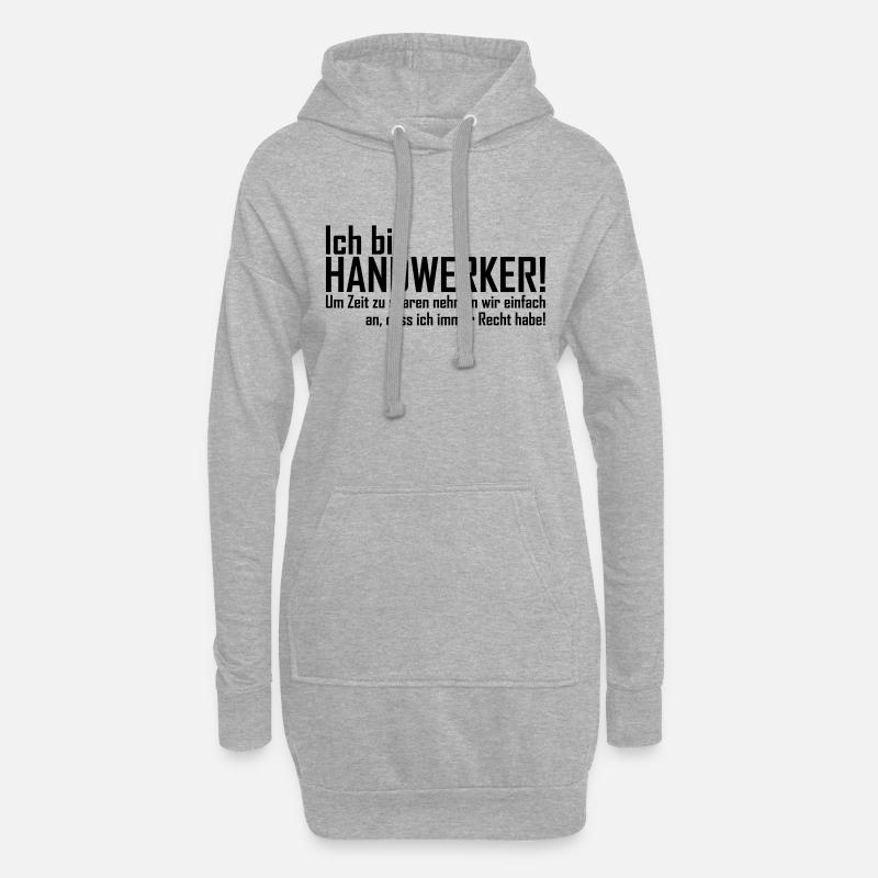 ich bin handwerker - Hoodie-Kleid - Grau meliert