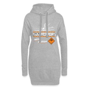 Pyrotechnicien passionné - Sweat-shirt à capuche long Femme - gris chiné - Devant