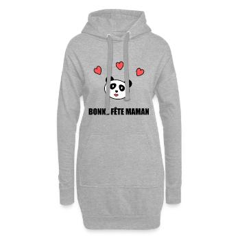 FÊTE DES MÈRES. BONNE FÊTE MAMAN. MAMAN - Sweat-shirt à capuche long Femme - gris chiné - Devant