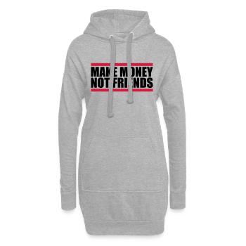 Gagner de l’argent en disant - Sweat-shirt à capuche long Femme - gris chiné - Devant