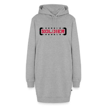 Étoiles, Soldat, Logo, Guerre, Général, Combattant de la liberté - Sweat-shirt à capuche long Femme - gris chiné - Devant