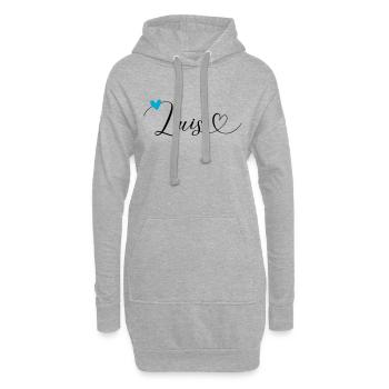 Luis Nom Prénom Calligraphie Coeur - Sweat-shirt à capuche long Femme - gris chiné - Devant