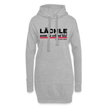 Lächle, wenn Du schwul bist! ...und mich willst - Hoodie-Kleid - Grau meliert - Vorne