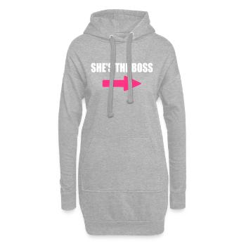 Sie ist der Boss - Hoodie-Kleid - Grau meliert - Vorne