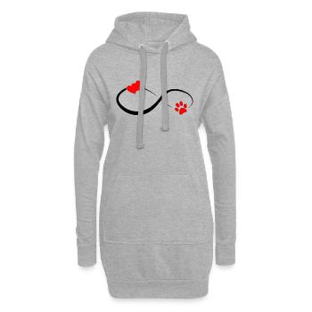 Love forever - Hoodie-Kleid - Grau meliert - Vorne